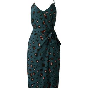 Pink and green Leopard print dress